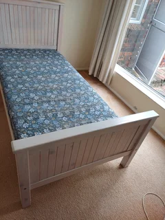 Single bed and mattress