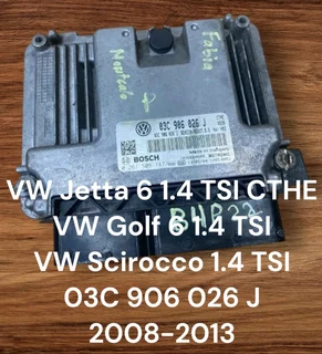 VW Jetta 6 1.4 TSI Turbocharged Stratified Injection Petrol Management System CTHE Engine CDE *VW Go