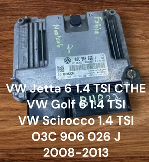 VW Jetta 6 1.4 TSI Turbocharged Stratified Injection Petrol Management System CTHE Engine CDE *VW Go