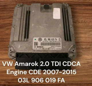 Vw Amarok 2.0 Tdi Cdca Engine Cde Edc Electronic Diesel Controlled Diesel Management System 2007-201