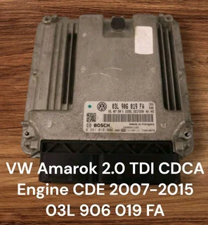 VW Amarok 2.0 TDI CDCA Engine CDE EDC ELECTRONIC DIESEL Controlled Diesel Management System 2007-201