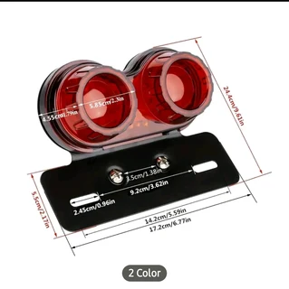 SOYAVIOSION  LED MOTORCYCLE TAILLIGHTS RED AND CLEAR LENSES DUAL FUNGTION BRAKE AND TURN SIGNAL LICE