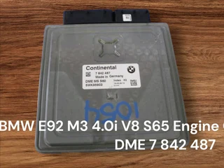 BMW E92 M3 4.0i V8 S65 Engine CDE 2008-2012 Continental ECU part# DME 7 842 487 Transmission Automat