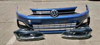 VW POLO 8 TSI HEADLIGHTS AND FRONT BUMPER