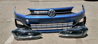 VW POLO 8 TSI HEADLIGHTS AND FRONT BUMPER
