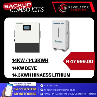 14kw Luxpower / 14.3kwh Hinaess Lithium Battery Combo Kit