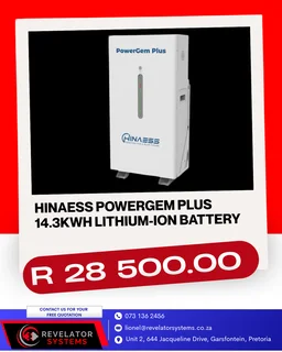 Hinaess 14.3kwh Powergem Plus Lithium Battery
