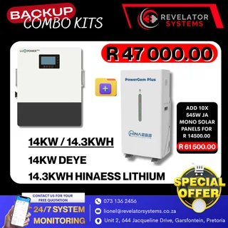 14kw Luxpower / 14.3kwh Hinaess Lithium Battery / 10x 545w Ja Mono Solar Panel - Combo Special