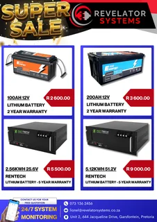 2.56KWH 25.6V RENTECH LITHIUM BATTERY - ON SPECIAL