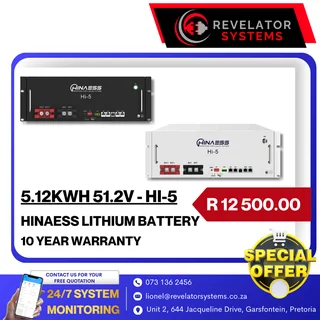 5.12kwh 51.2v Hinaess Lithium Battery - On Special