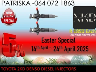 Toyota 1kd & 2kd Diesel Injectors For Sale On Easter Week