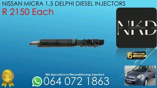 Nissan Micra 1.5 Delphi Diesel Injectors