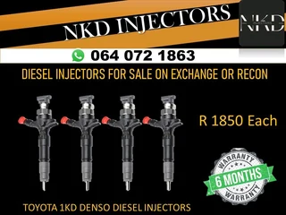 TOYOTA 1KD &amp; 2KD DIESEL INJECTORS FOR SALE ON EXCHANGE OR RECON