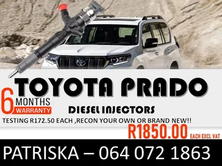 Toyota Prado Injectors For Sale Or To Recon
