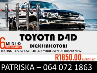Toyota D4d Diesel Injectors  For Sale