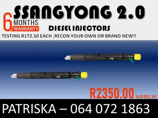 Ssangyong 2.0 Diesel Injectors For Sale