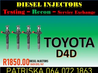 Reconditioned Diesel Injectors – Like New &amp; Ready To Fit For  Toyota D4d