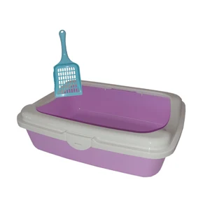 Cat Pet Litter Box & Litter Scoop Assorted Colours - Purple