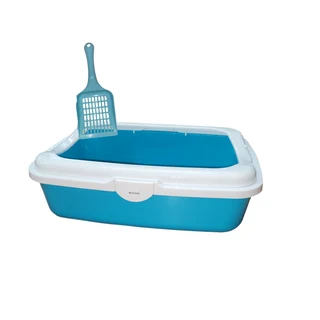 Cat Pet Litter Box & Litter Scoop Assorted Colours - Blue