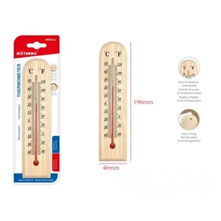 Temperature Meter Measuring Device Celcuis Fahrenheit Thermometer Reader - Wood