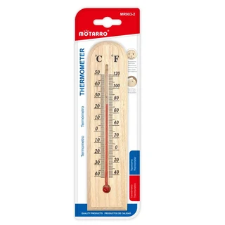 Temperature Meter Measuring Device Celcuis Fahrenheit Thermometer Reader - Wood