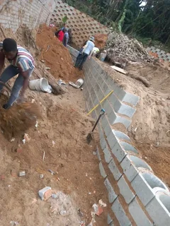 We do retaining walls building roofing plastering