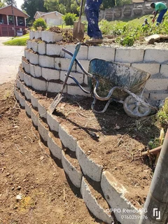 Retaining wall installation