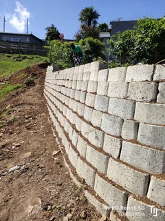 Retaining wall installation