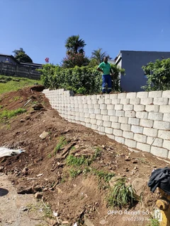 Retaining wall installation
