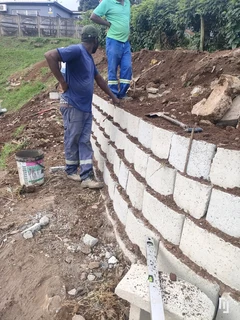 Retaining wall installation