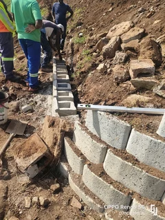 Retaining wall installation