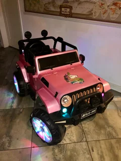 Jeep Wrangler kids ride on pink electric 2 seater car 12v with wireless parental remote and charger
