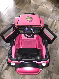 Jeep Wrangler kids ride on pink electric 2 seater car 12v with wireless parental remote and charger