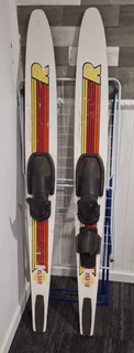 Vtg Riviera Graphite 66&#34; Competition Adjustable Water Skis for sale