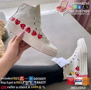 cdg play x chuck 70 multiple heart hi