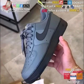 nike air force 1 grey black
