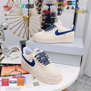 nike air force 1 beige deep blue