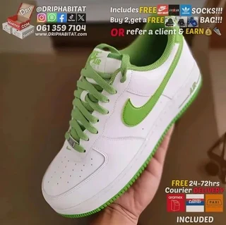 nike air force 1 white chlorophyll green