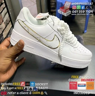 LV x nike air force 1 custom swoosh