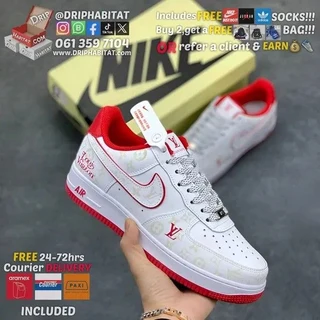 LV x nike air force 1 custom 2024