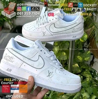 LV x nike air force 1 custom 2024