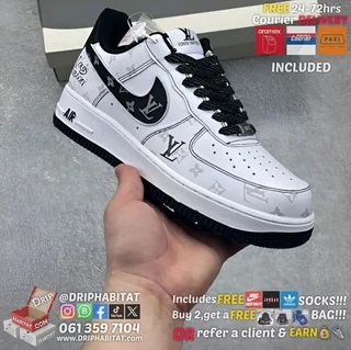 LV x nike air force 1 custom 2024