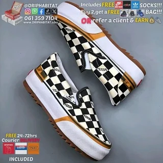 vans stacked checkerboard slip-on