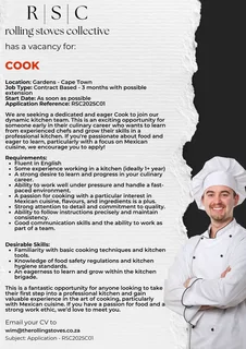 Vacancy: Cook