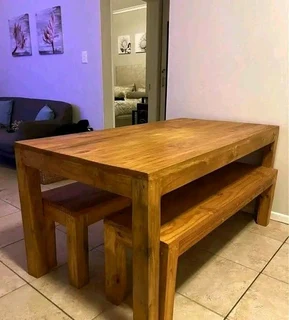 6 seater dinning table with 2 benches available