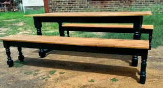 10 seater dinning table with 2 benches available