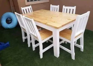 6 seater dinning table with 6 chairs available