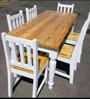 6 seater dinning table with 6 chairs available