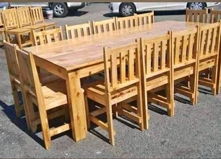 10 seater dinning table and chairs available