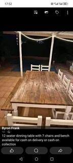 10 seater dinning table and chairs available